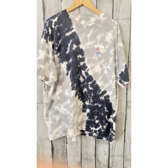 Nike "Be True" Loose Fit Tie Dye Shirt - Black White Gray Men's Size XL - Picture 1 of 4